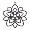 Estampes, pendentif filigrane, Fleur forme Mandala 30mm métal Coloris Noir DIY