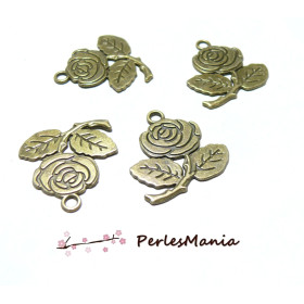 breloques toi ma rose métal couleur Bronze