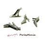 Pendentifs Breloque Escarpins Metal Argent Antique