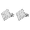 Boucles d'oreilles Puce Losange carré Martelée 12mm avec trou et embouts en Acier inoxydable 304 finition Argenté