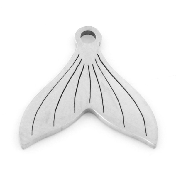 Pendentifs Sirène 14mm en Acier Inoxydable finition Argent Platine