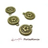 Pendentifs Médaille fleur en relief  Bronze