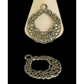 Pendentifs corbeille de fleurs métal couleur Bronze