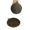 Pendentifs breloques MEDAILLON FLEURS BRONZE