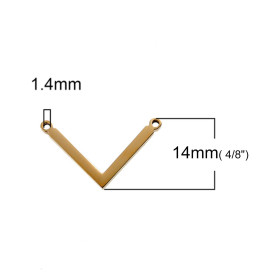 Connecteur forme V  25mm en Acier Inoxydable 304 finition Doré