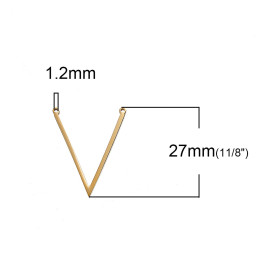Connecteur forme V  27mm en Acier Inoxydable 304 finition Doré