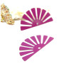 Estampes pendentif filigrane demi Soleil Eventail Rose foncé Orchidée 18 par 35 mm
