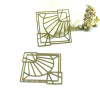 Estampes - pendentif Art Deco Losange 35 par 32 mm - Laiton finition Taupe
