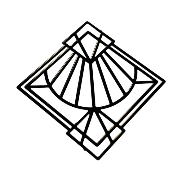 Estampes - pendentif Art Deco Losange 35 par 32 mm - Laiton finition Noir