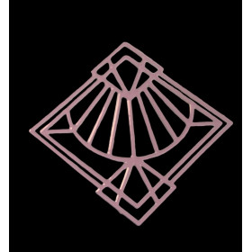 Estampes - pendentif Art Deco Losange 35 par 32 mm - Laiton finition Rose Clair