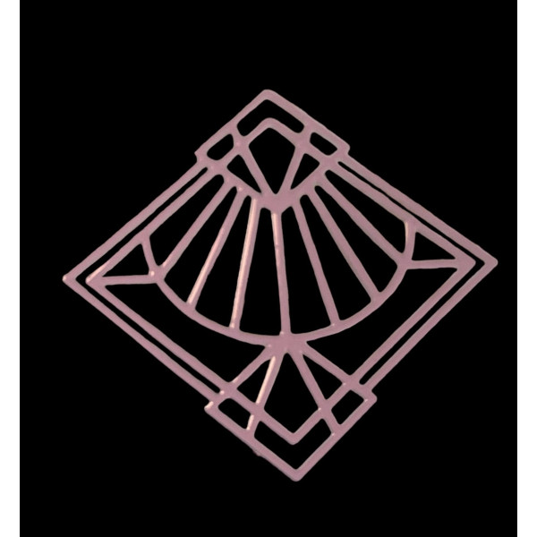 Estampes - pendentif Art Deco Losange 35 par 32 mm - Laiton finition Rose Clair