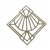 Estampes - pendentif Art Deco Losange 35 par 32 mm - Laiton finition Taupe