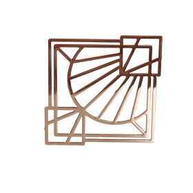 Estampes - pendentif Art Deco Losange 35 par 32 mm - Laiton finition Or Rose