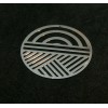 Estampes - pendentif Art DECO Cercle 40mm - Laiton finition Argent Platine