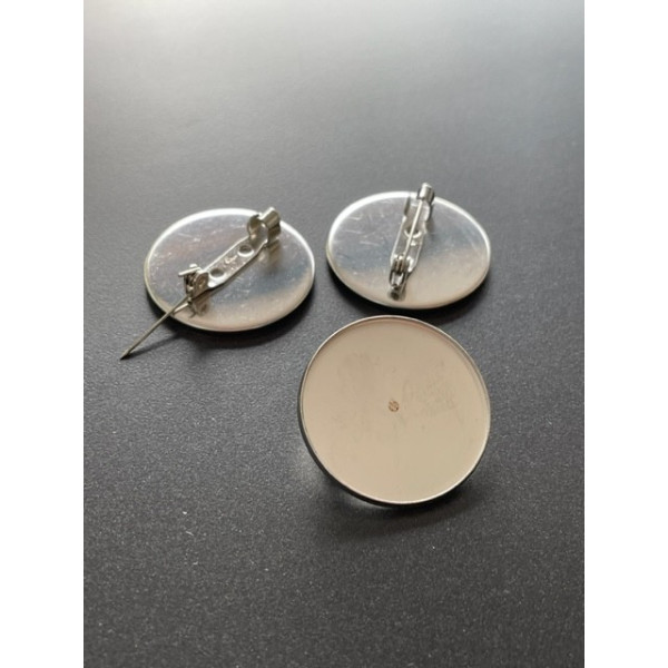 Supports de Broches plateau 20mm Acier Inoxydable 304 finition Argent Platine