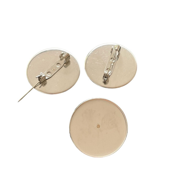 Supports de Broches plateau 20mm Acier Inoxydable 304 finition Argent Platine