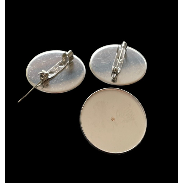 Supports de Broches plateau 20mm Acier Inoxydable 304 finition Argent Platine