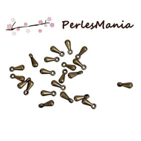 Pendentifs breloques GOUTTE 7 par 2mm pour extension de chaine BRONZE