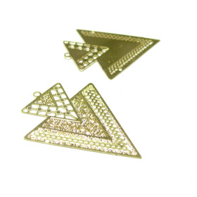 Estampes Pendentif Géométrique Double Triangle 40mm Doré