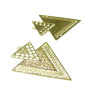 Estampes Pendentif Géométrique Double Triangle 40mm Doré