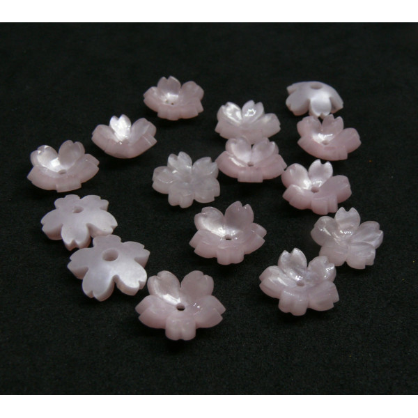 Pendentifs, Cabochons fleurs de  Cerisier, Sakura 11mm en acétate Rose