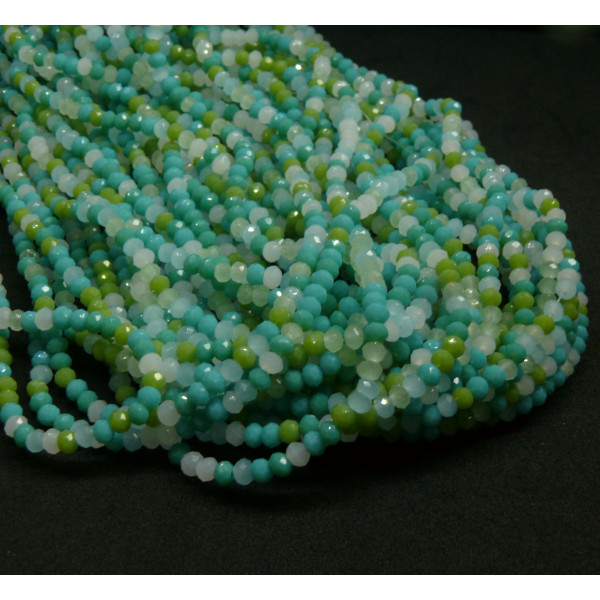 Perles - Rondelles - Verre Facettée 3 par 2mm