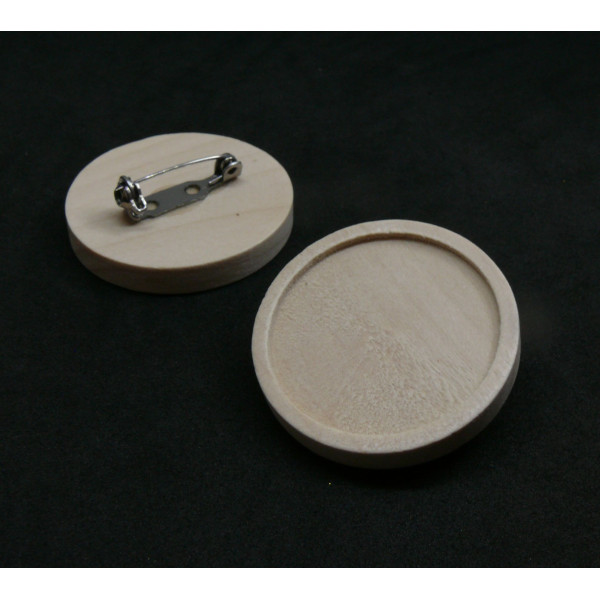 Supports de Broches plateau 30mm en Bois, Acier Inoxydable 304 finition Argent Platin