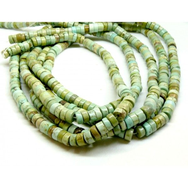 Perles rondelles Heishi Howlite 6 par 3mm