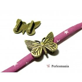 Slides Papillon 18x21mm – Laiton Finition Bronze