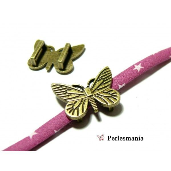 Slides Papillon 18x21mm – Laiton Finition Bronze
