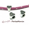 10 pendentifs perles intercalaire LARGE  Coeur  Peace 10mm
