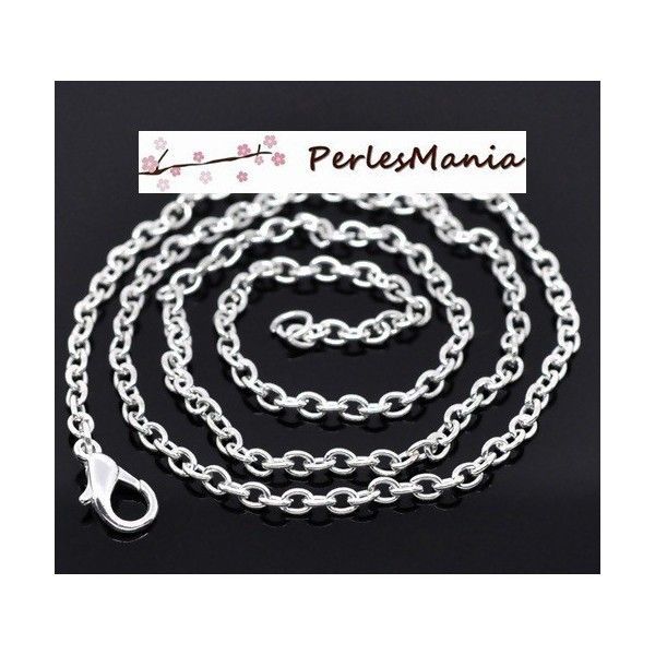 Colliers 45.6cm Chaine Maille 3.5 par 2.5mm métal coloris Argent Vif
