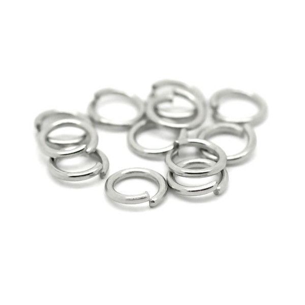 Anneaux de jonction 5 par 0.8mm, ACIER INOXYDABLE finition Argenté