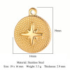 Pendentif Rose des vents, boussole 16mm Acier Inoxydable 304 finition Doré 18KT
