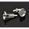 Supports Boutons de manchettes 14mm Cuivre Argent Vif