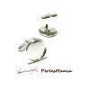 Supports Boutons de manchettes 14mm Cuivre Argent Vif