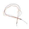 Colliers Organza et Corde 4 rangées Marron avec fermoir mousqueton 12mm et chainette d'extension de 5.5cm