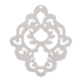 Estampes pendentif filigrane Arabesque 43mm métal finition Argent Platine