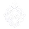 Estampes pendentif filigrane Arabesque 43mm métal finition Blanc
