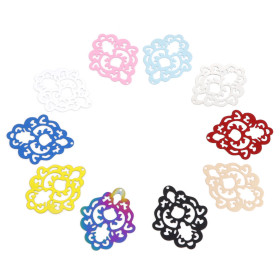 Estampes pendentif filigrane Arabesque 43mm métal finition Noir