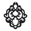 Estampes pendentif filigrane Arabesque 43mm métal finition Noir