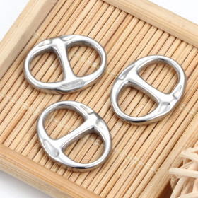 Connecteurs Intercalaire Maille Marine 22.5mm Acier Inoxydable 304 Placage ionique finition Argenté