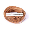 Cordon Fil CUIR Véritable 2mm finition Beige Camel