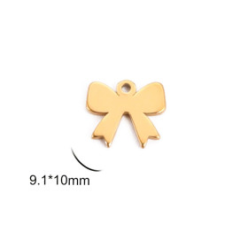 Pendentifs Nœud 10mm en Acier Inoxydable 304 finition Doré