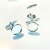 Supports Boutons de manchettes 12mm Laiton coloris ARGENT VIF