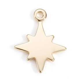 Pendentifs Etoile 10mm  – Cuivre Doré à l'or fin 18K