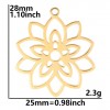 Pendentif Fleur 25mm Acier Inoxydable 304 finition Doré Placage Ionique