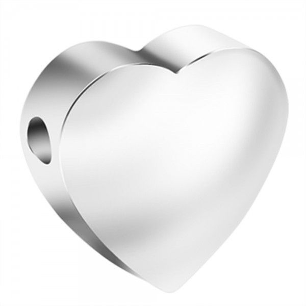 Perles intercalaire Cœur 10mm Acier Inoxydable 304 placage Argenté