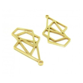 Pendentifs - Géométrique Multi Losange - 37 mm - Acier Inoxydable 304 Placage ionique Doré