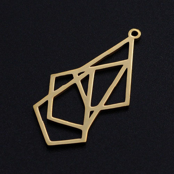 Pendentifs - Géométrique Multi Losange - 37 mm - Acier Inoxydable 304 Placage ionique Doré